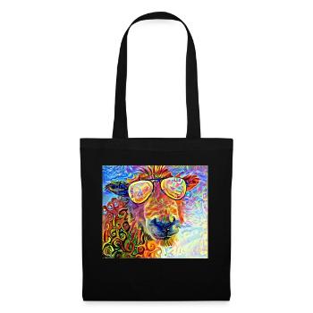 Funny Abstract Sheep Portrait Painting - Tote Bag - black - Front