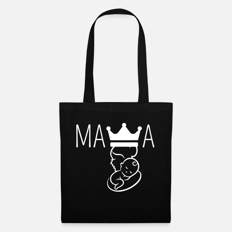 mama couronne - Sac en tissu - noir