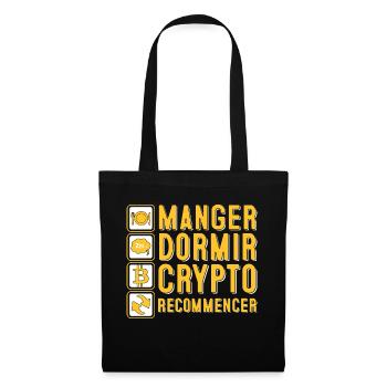 Manger, dormir, crypto, recommencer | Crypto - Sac en tissu - noir - Devant