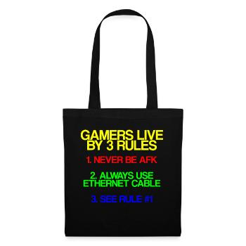 Gamers Live By 3 Rules, Never Be Afk,... 3 - Tote Bag - black - Front