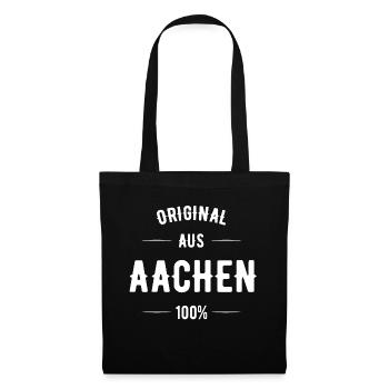 Aachen - Stoffbeutel - Schwarz - Vorne