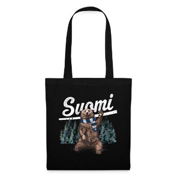 Suomi - Finnland - Finland - Bär - Stoffbeutel - Schwarz - Vorne