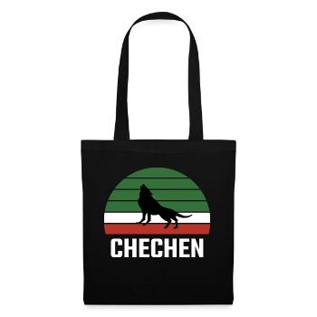 Tchétchénie Tchétchénie Tchétchénie Borz loup Drapeau - Sac en tissu - noir - Devant