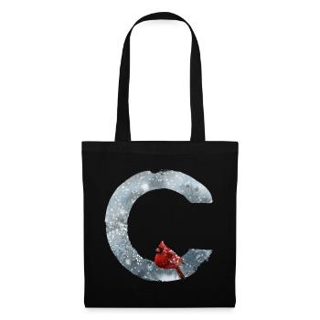 C – caractère décoratif – hiver - Sac en tissu - noir - Devant