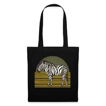 Zebra - Stoffbeutel - Schwarz - Vorne