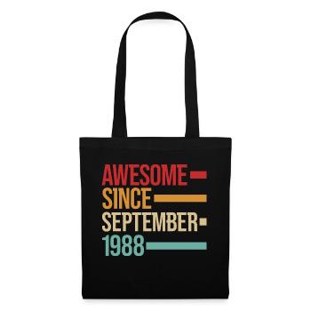 Born Awesome Since September 1988 - Tote Bag - black - Front