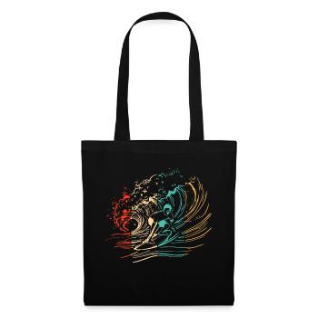 Surf Life Vintage Surfing Retro Surfboard Surfer - Tote Bag - black - Front