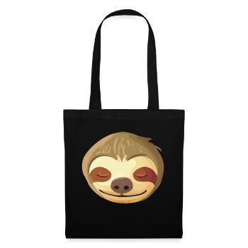 Visage paresseux endormi - Sac en tissu - noir - Devant