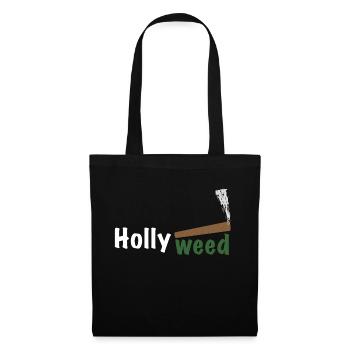 HollyWeed white - Stoffbeutel - Schwarz - Vorne