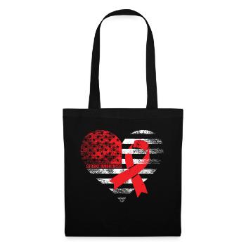American Heart Ribbon - Stoffbeutel - Schwarz - Vorne
