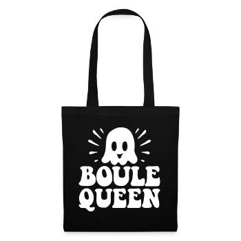 Boule Queen Königin Outfit für Boulespieler zum - Stoffbeutel - Schwarz - Vorne