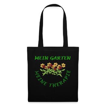 Ich brauche keine Therapie, ich habe meinen Garten - Stoffbeutel - Schwarz - Vorne