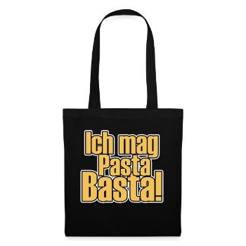 Ich mag pasta basta - Stoffbeutel - Schwarz - Vorne