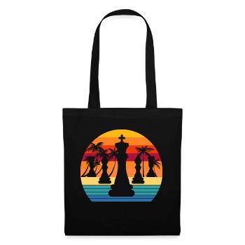 Schach Retro Sunset - Stoffbeutel - Schwarz - Vorne