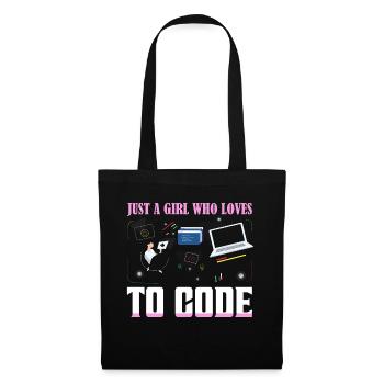 Juste une fille qui aime coder un logiciel de codage - Sac en tissu - noir - Devant