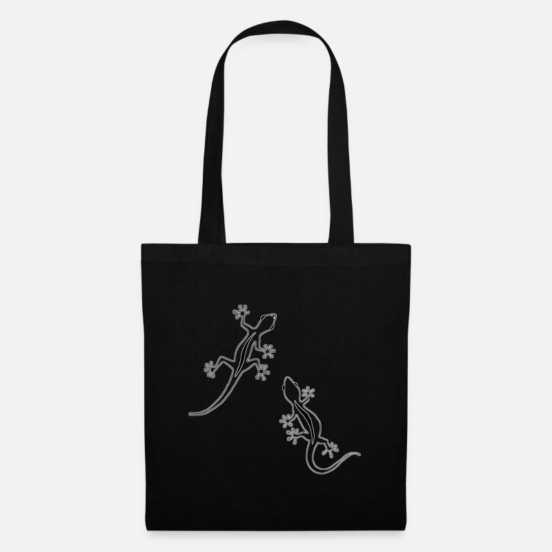 Two Lizards (b&w) - Tote Bag - black