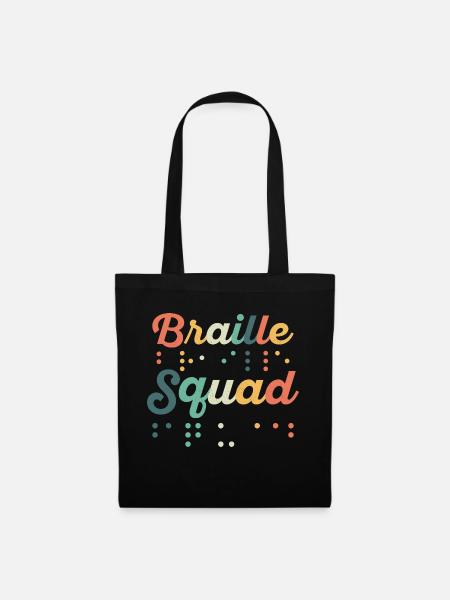 Braille Squad Braille Dots Impaired Blindness - Stoffbeutel - Schwarz