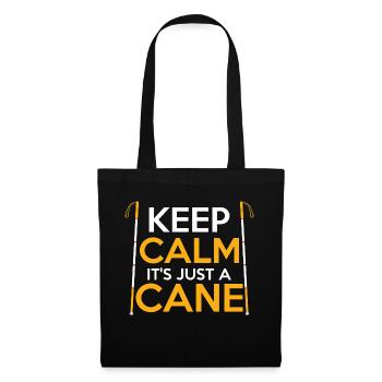 Keep Calm It's Just A Cane Blindness Braille - Tote Bag - black - Front