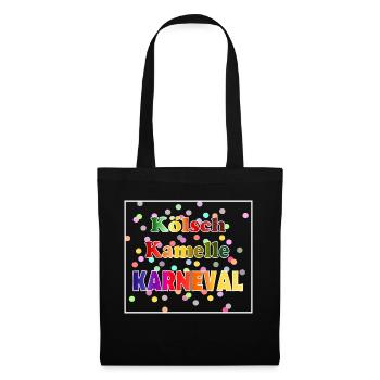 Kamelle Karneval Kölsch - Stoffbeutel - Schwarz - Vorne