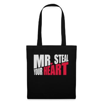 Monsieur vole votre cœur - Sac en tissu - noir - Devant