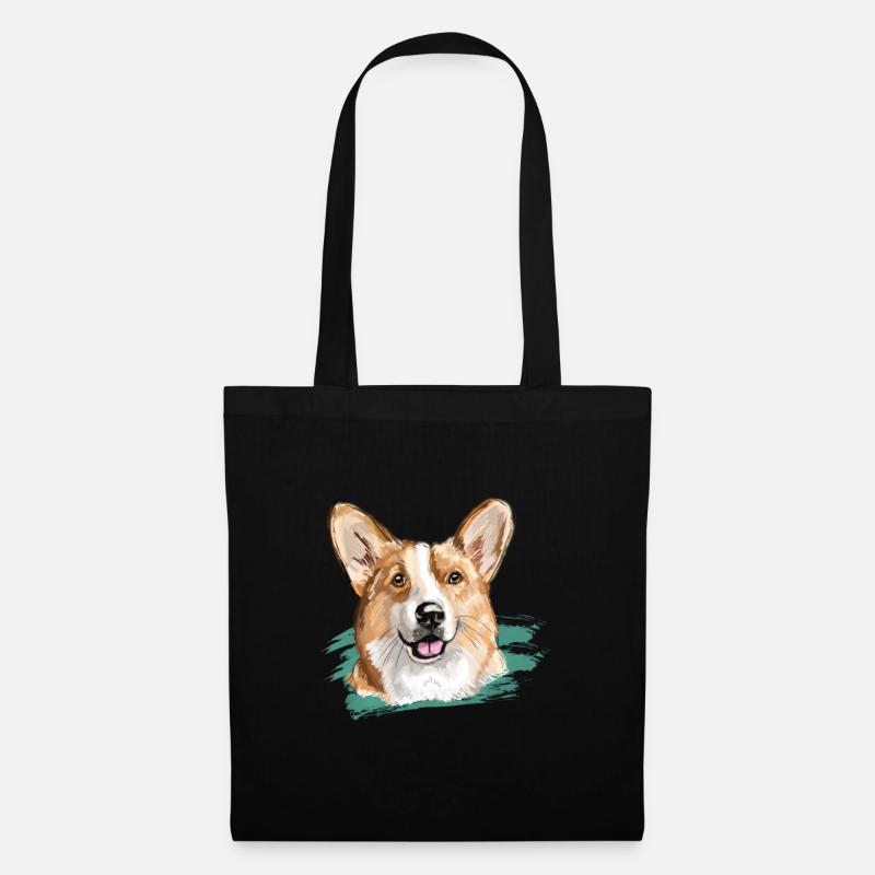 corgi - Stoffbeutel - Schwarz