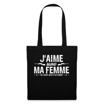Proverbe amusant sur la chasse hommes - Sac en tissu - noir - Devant