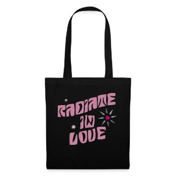 amoureux, cœur - Sac en tissu - noir - Devant