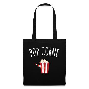 pop corne - Sac en tissu - noir - Devant