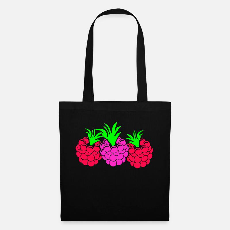 Himbeeren - Stoffbeutel - Schwarz