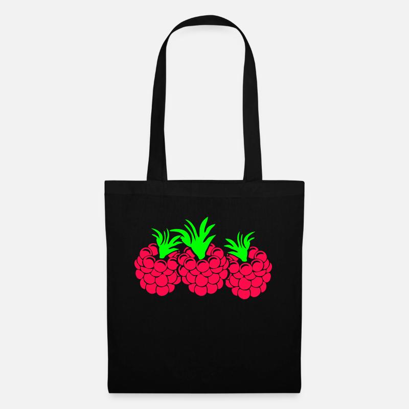 Himbeeren - Stoffbeutel - Schwarz