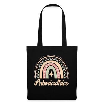 Cadeau Arboricultrice. Boho Rainbow arboricultrice - Sac en tissu - noir - Devant