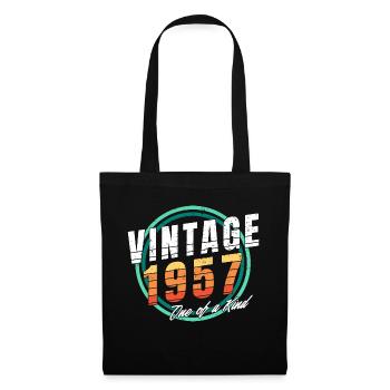 Chemise vintage 1957 pour homme femme 66 ans 66ème - Sac en tissu - noir - Devant