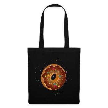 schöner Schoko Donut mit bunten Streuseln - Stoffbeutel - Schwarz - Vorne