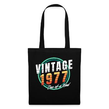 Chemise vintage 1977 pour homme femme 46 ans 46ème - Sac en tissu - noir - Devant