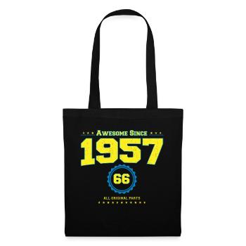 Super chemise 1957 pour hommes femmes 66 ans 66ème - Sac en tissu - noir - Devant