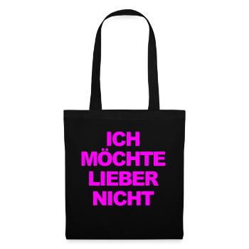 Bartleby der Schreiber - Ich möchte lieber nicht - Stoffbeutel - Schwarz - Vorne