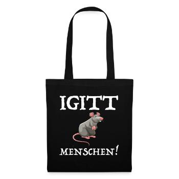 Igitt Menschen | lustige Sprüche, lustige Bilder - Stoffbeutel - Schwarz - Vorne
