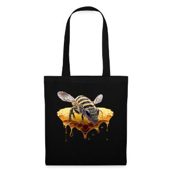 Nid d’abeille - Sac en tissu - noir - Devant
