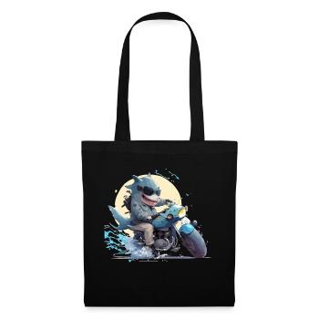 Nok the biker shark - Tote Bag - black - Front