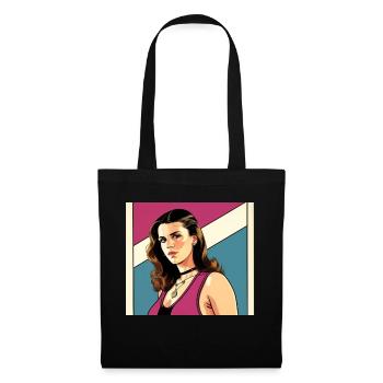 Femme rétro des années 80 dans le style GTA Comic - Sac en tissu - noir - Devant