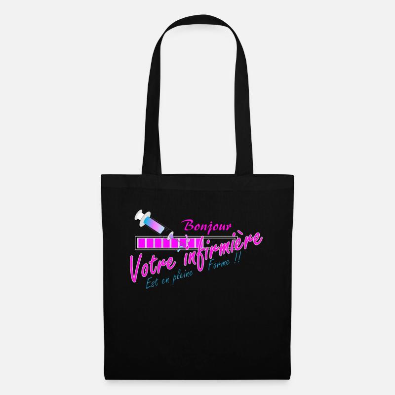 Logo infirmiere seringue - Sac en tissu - noir