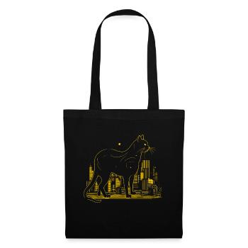 Cat Big City Yellow Cadeau - Sac en tissu - noir - Devant