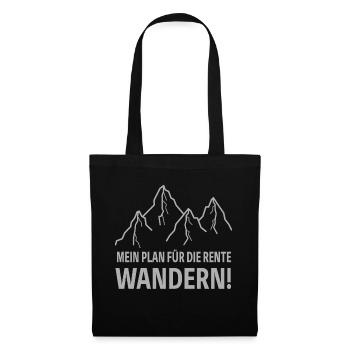 Wandern Berge witzige Sprüche Rente Rentner - Stoffbeutel - Schwarz - Vorne