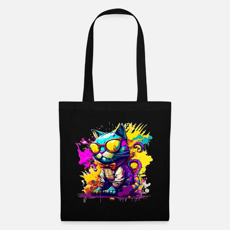 Chat dans le style graffiti - Sac en tissu - noir