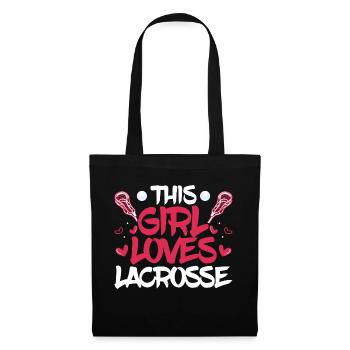 This Girl Loves Lacrosse Lacrosse Woman Player - Stoffbeutel - Schwarz - Vorne