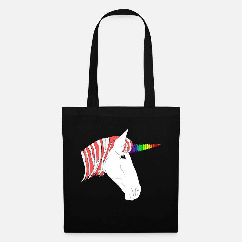 Rainbow unicorn - Tote Bag - black