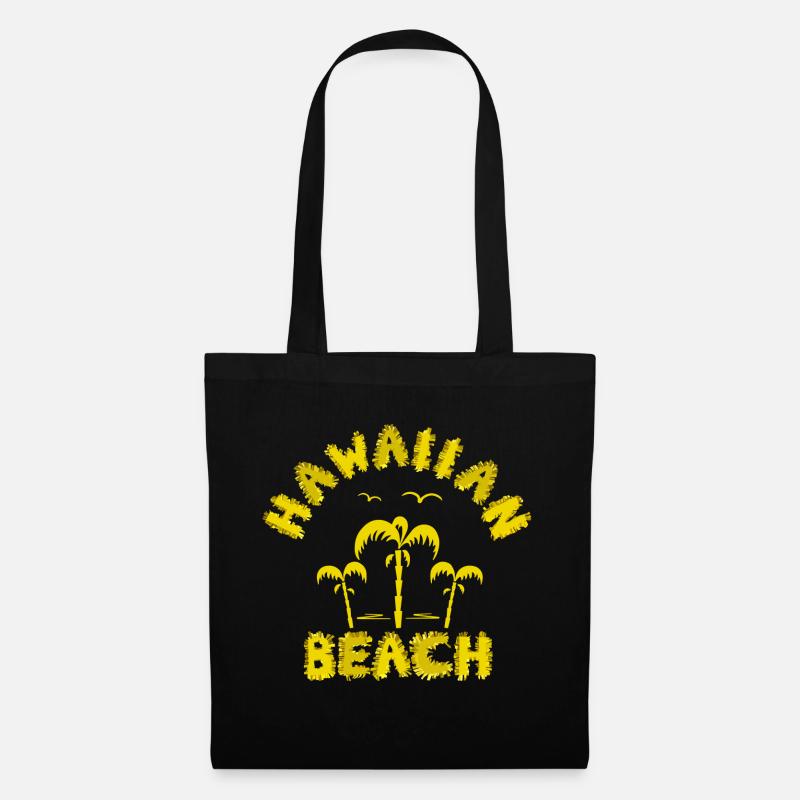 Hawai beach in Yellow - Stoffbeutel - Schwarz