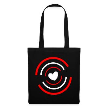 Heart red white - Tote Bag - black - Front