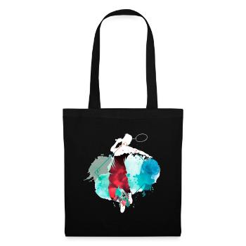 Badminton Badminton Sport Player Vintage coloré - Sac en tissu - noir - Devant