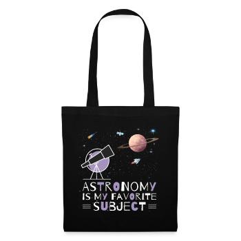 Astronomie, mein Lieblingsthema, Weltraumteleskop - Stoffbeutel - Schwarz - Vorne